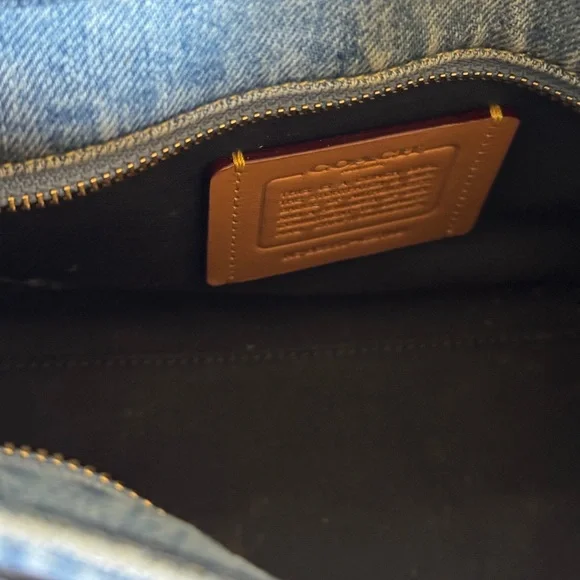 Coach Mini Denim Turn lock Tote Crossbody Bag - Picture 4 of 6